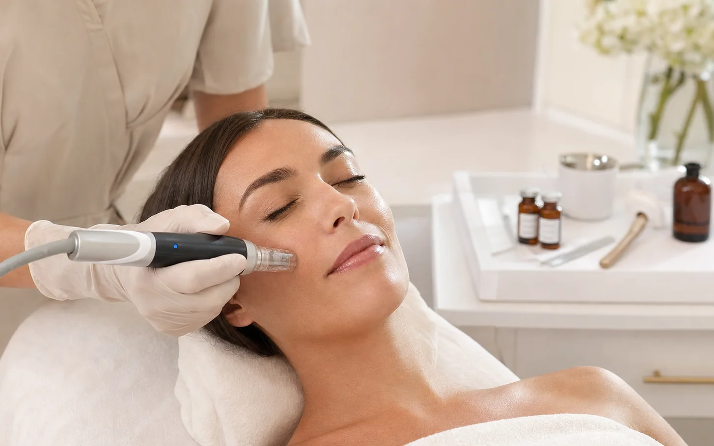 Microneedling collagen induction treatment at Unique Aesthetics in Brantford