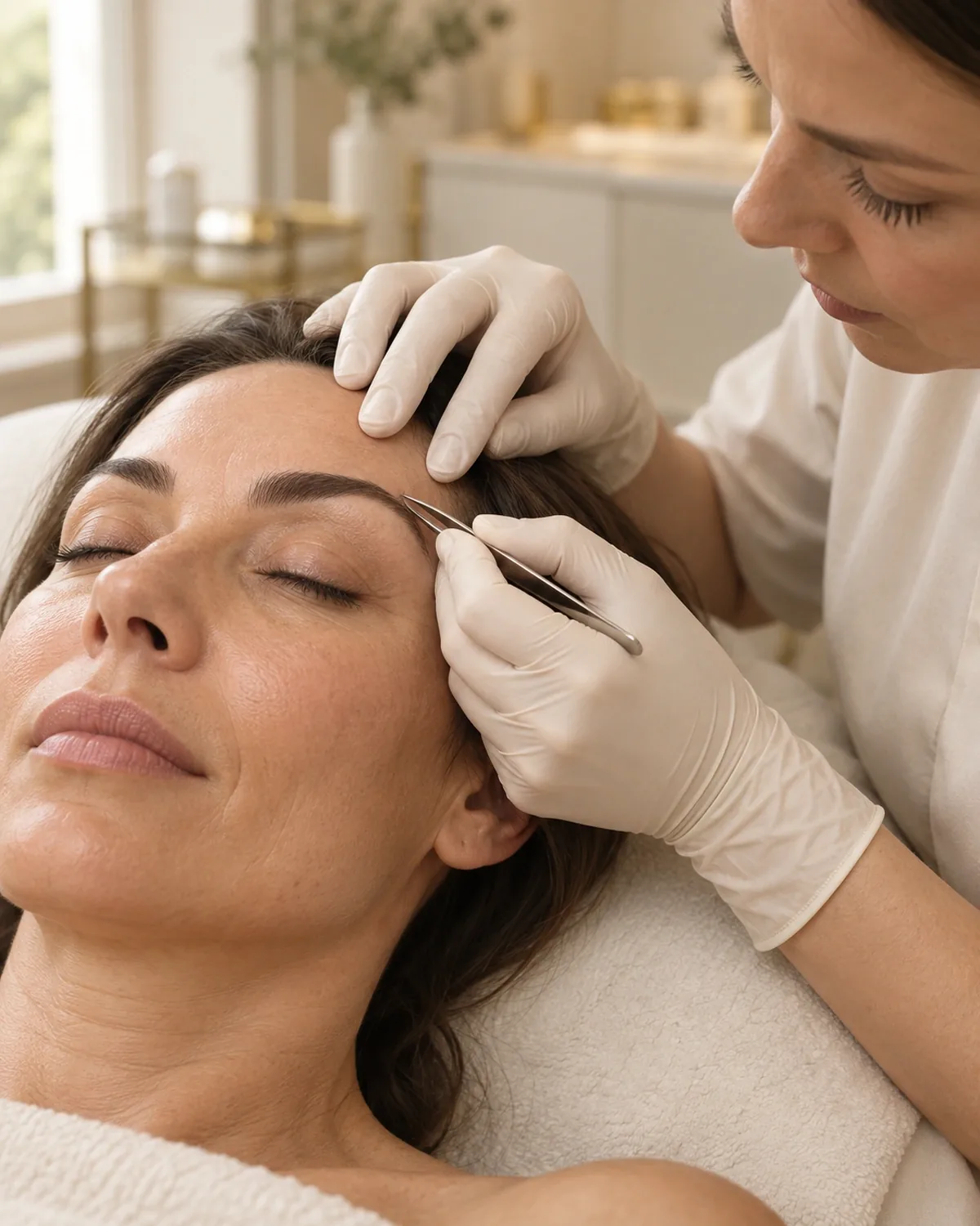 Brow shaping treatment at Unique Aesthetics in Brantford