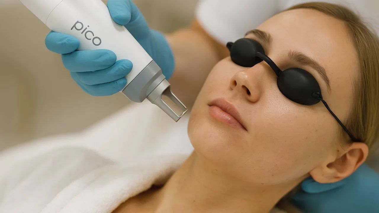Pico laser treatment being performed at Unique Aesthetics in Brantford