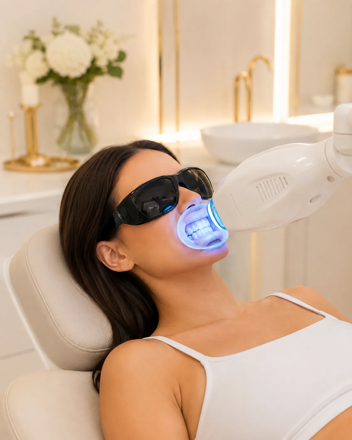Professional laser teeth whitening treatment at Unique Aesthetics in Brantford